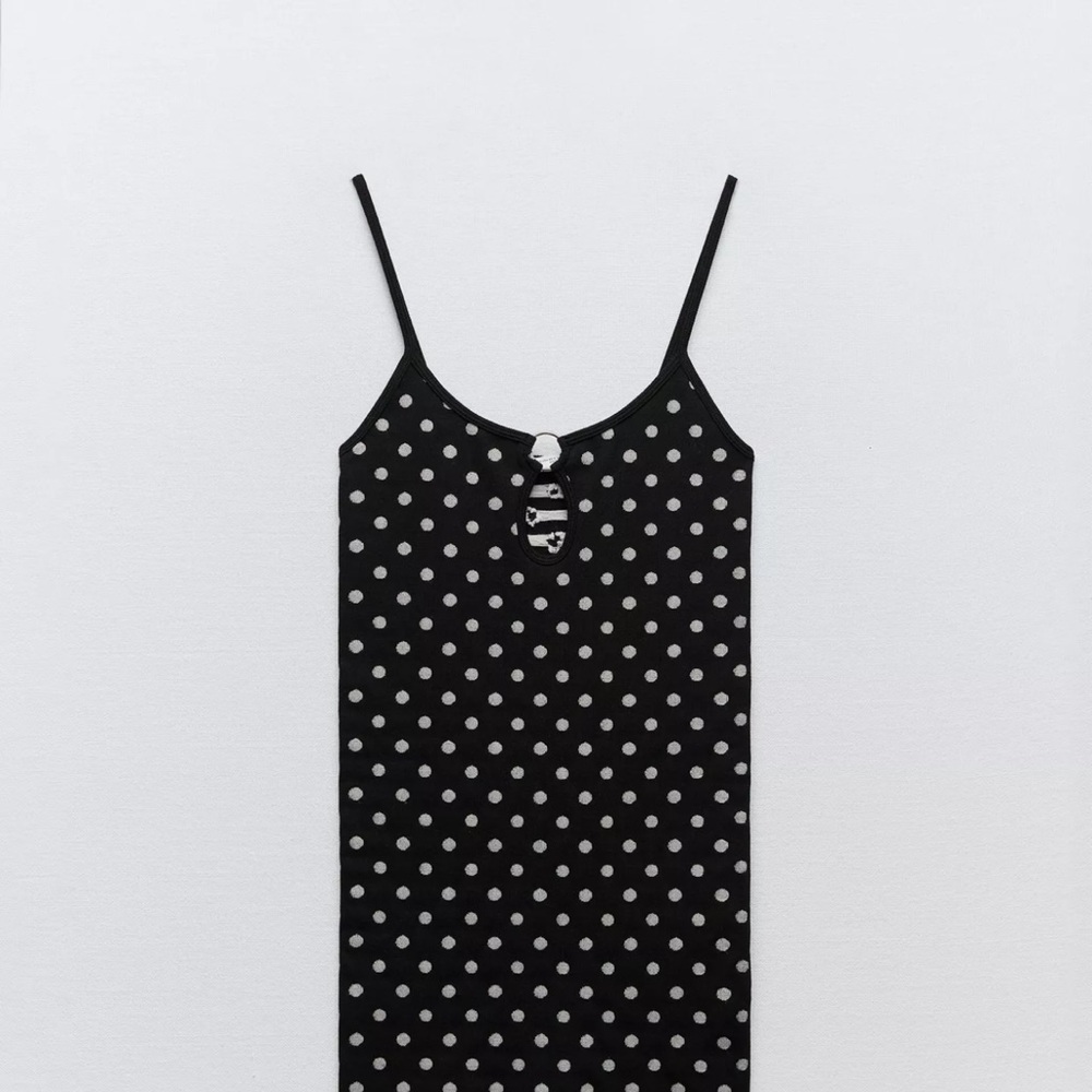 Black Polka Dot Spaghetti Strap Dress
